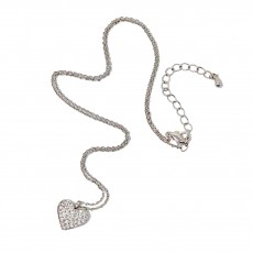 NK-Heart Sparkly Necklace-Silver